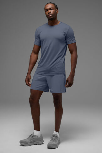 Alo Yoga Conquer Reform Crewneck Short Sleeve - Bluestone in Kuwait
