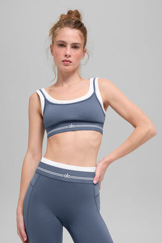 Alo Yoga Airbrush Better Together Bra - Bluestone/White in Kuwait