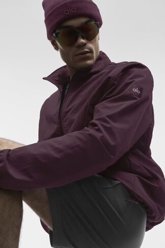 Alo Yoga Takeaway Track Full Zip Jacket - Rich Bordeaux in Kuwait