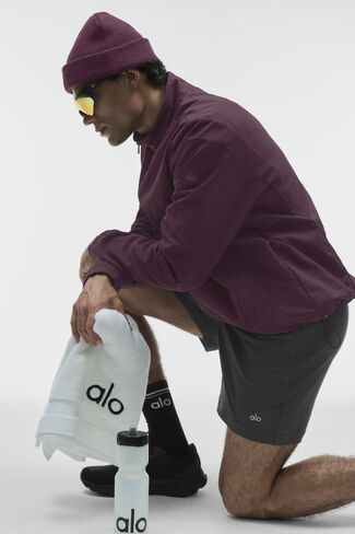Alo Yoga Takeaway Track Full Zip Jacket - Rich Bordeaux in Kuwait