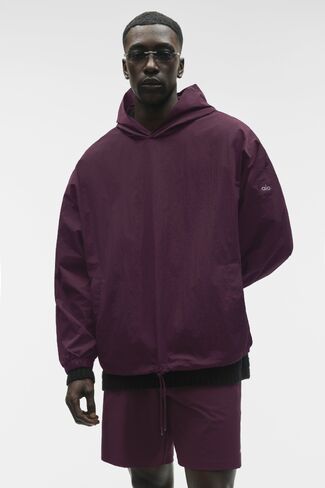 Alo Yoga Axis Hooded Pullover - Rich Bordeaux in Kuwait