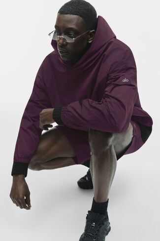 Alo Yoga Axis Hooded Pullover - Rich Bordeaux in Kuwait