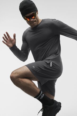 Alo Yoga Idol Crewneck Long Sleeve - Anthracite in Kuwait