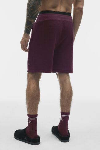 Alo Yoga 7" Waffle Lounge Short - Rich Bordeaux in Kuwait