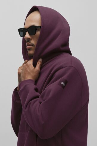 Alo Yoga Renown Heavy Weight Hoodie - Rich Bordeaux in Kuwait