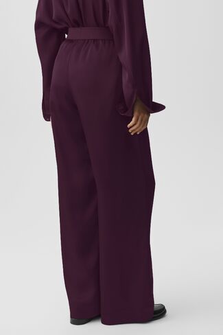 Alo Yoga Satin High-Waist Smooth Talker Pant (Regular) - Rich Bordeaux in Kuwait