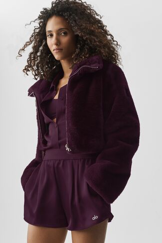 Alo Yoga Satin High-Waist Smooth Talker Short - Rich Bordeaux in Kuwait