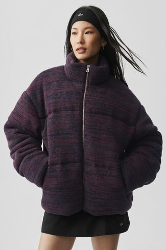 Alo Yoga Stage Sweater Puffer  - Rich Bordeaux Multi in Kuwait