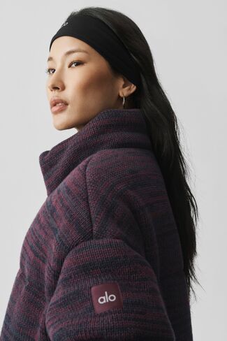 Alo Yoga Stage Sweater Puffer  - Rich Bordeaux Multi in Kuwait