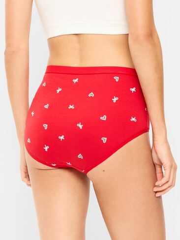 Old Navy High-Waisted Everyday Brief Cotton Underwear - Red Candy Cane Heart in Kuwait