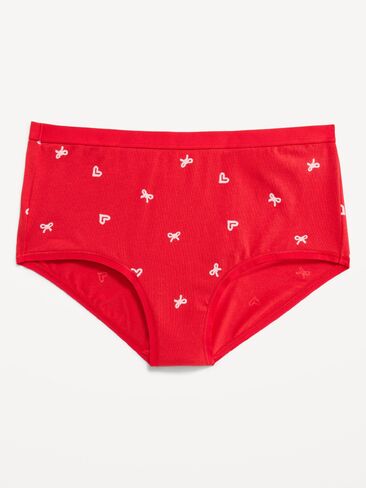 Old Navy High-Waisted Everyday Brief Cotton Underwear - Red Candy Cane Heart in Kuwait