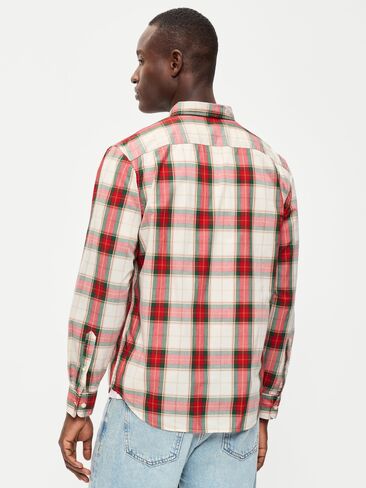 Old Navy Classic Fit Everyday Plaid Poplin Shirt - Sea Salt in Kuwait