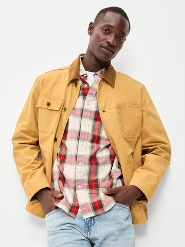 Old Navy Classic Fit Everyday Plaid Poplin Shirt - Sea Salt in Kuwait