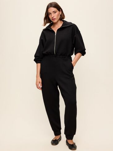 Old Navy Bounce Fleece Long-Sleeve Jumpsuit - Black Jack in Kuwait