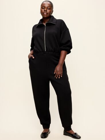 Old Navy Bounce Fleece Long-Sleeve Jumpsuit - Black Jack in Kuwait