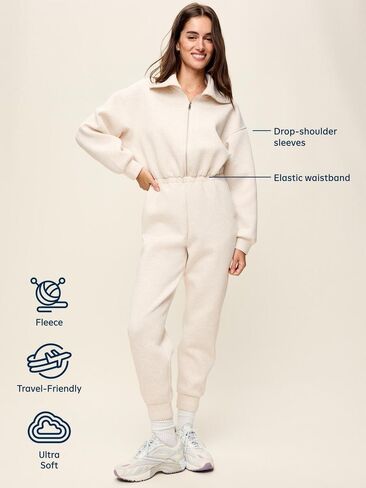 Old Navy Bounce Fleece Long-Sleeve Jumpsuit - Black Jack in Kuwait