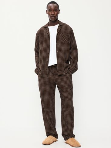 Old Navy Flannel Pajama Set for Men - Gray Tweed in Kuwait