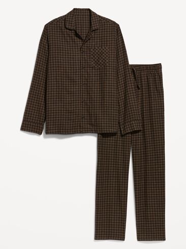 Old Navy Flannel Pajama Set for Men - Gray Tweed in Kuwait