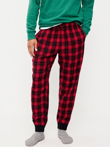 Old Navy Flannel Pajama Joggers for Men - Red Buffalo Check in Kuwait