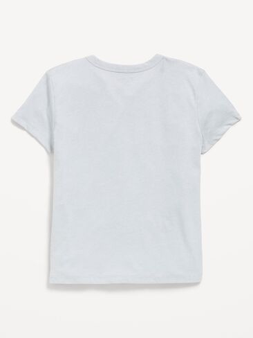 Old Navy Softest Short-Sleeve Heart-Pocket T-Shirt for Girls - Pink Floral in Kuwait