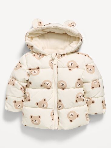 Old Navy Water-Resistant Printed Critter Puffer Jacket for Baby - Bears 3 in Kuwait