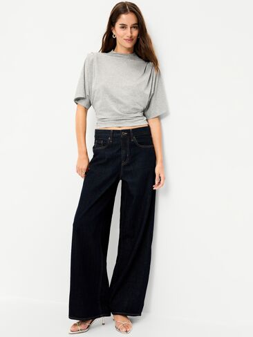 Old Navy High-Neck Flutter-Sleeve Top - Silver Gray in Kuwait