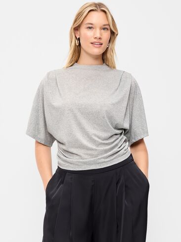 Old Navy High-Neck Flutter-Sleeve Top - Silver Gray in Kuwait