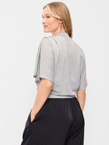 Old Navy High-Neck Flutter-Sleeve Top - Silver Gray in Kuwait
