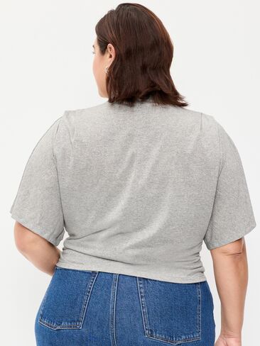 Old Navy High-Neck Flutter-Sleeve Top - Silver Gray in Kuwait