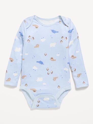 Old Navy SoftMode Printed Long-Sleeve Ribbed Bodysuit for Baby - Artic in Kuwait