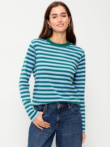 Old Navy Heavyweight Long-Sleeve T-Shirt - Blue Stripe in Kuwait