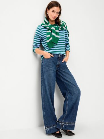 Old Navy Heavyweight Long-Sleeve T-Shirt - Blue Stripe in Kuwait