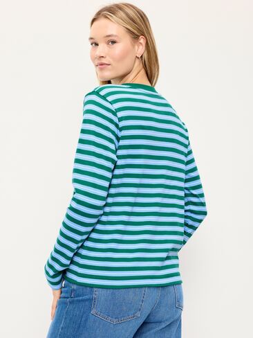 Old Navy Heavyweight Long-Sleeve T-Shirt - Blue Stripe in Kuwait