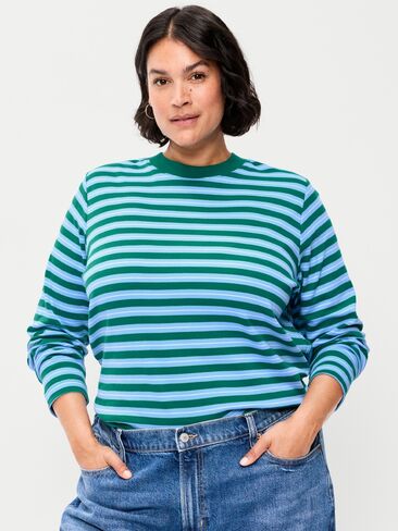 Old Navy Heavyweight Long-Sleeve T-Shirt - Blue Stripe in Kuwait
