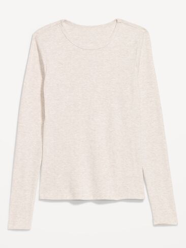 Old Navy Snug Crew-Neck Long Sleeve T-Shirt - Oatmeal Heather in Kuwait