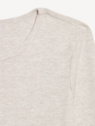 Old Navy Snug Crew-Neck Long Sleeve T-Shirt - Oatmeal Heather in Kuwait