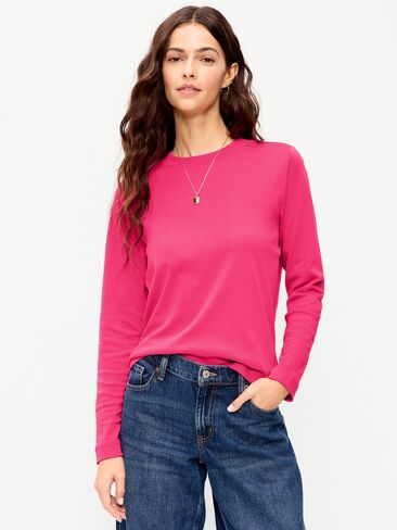 Old Navy Heavyweight Long-Sleeve Crew-Neck T-Shirt - For Our Fuchsia in Kuwait