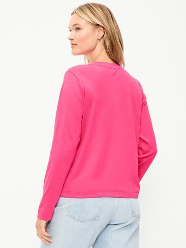 Old Navy Heavyweight Long-Sleeve Crew-Neck T-Shirt - For Our Fuchsia in Kuwait