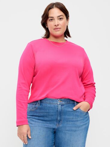 Old Navy Heavyweight Long-Sleeve Crew-Neck T-Shirt - For Our Fuchsia in Kuwait