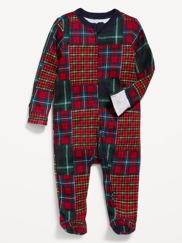 Old Navy 2-Way-Zip Sleep & Play Footed One-Piece for Baby - Patchwork Plaid (Match the Fam!) in Kuwait