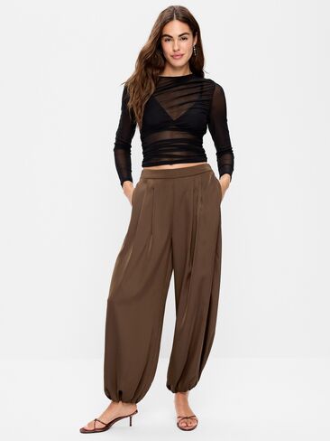 Old Navy Mid-Rise Satin Harem Pant - Earthen in Kuwait