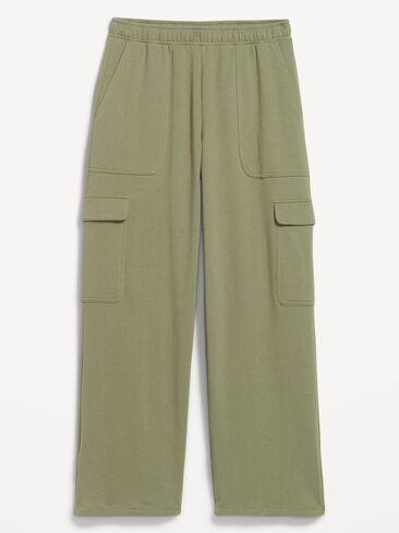 Old Navy High-Waisted SoComfy Wide-Leg Cargo Sweatpants - Dill Caper in Kuwait