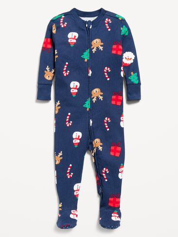 Old Navy Snug-Fit 2-Way-Zip Sleep & Play Footed One-Piece for Baby - Holiday Icons in Kuwait