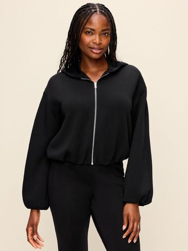Old Navy Bounce Fleece Bubble-Hem Hoodie Sweatshirt - Black Jack in Kuwait