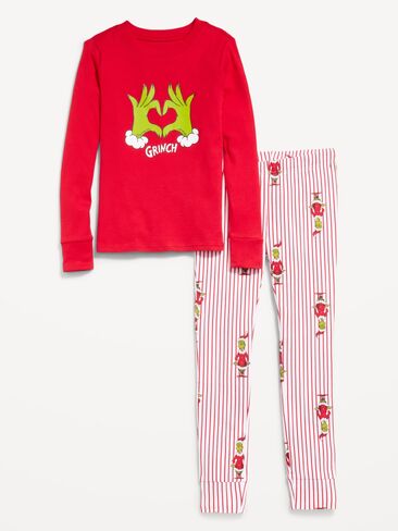 Old Navy Dr. Seuss™ Grinch Gender-Neutral Snug-Fit Graphic Pajama Set for Kids - Grinch in Kuwait