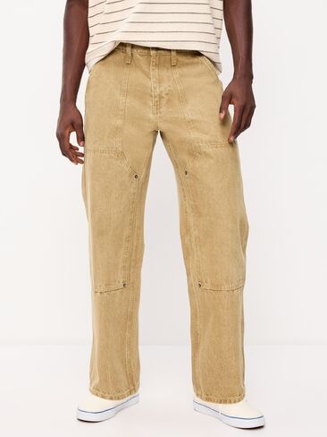 Old Navy 90s Baggy Double-Knee Carpenter Jeans - Warm Khaki in Kuwait