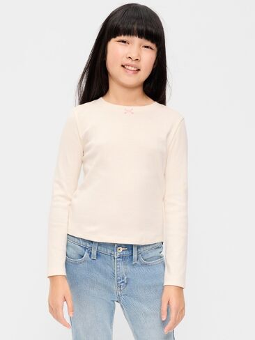 Old Navy Long-Sleeve T-Shirt for Girls - Sea Salt in Kuwait