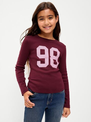 Old Navy Long-Sleeve T-Shirt for Girls - Red Lacquer in Kuwait