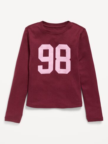 Old Navy Long-Sleeve T-Shirt for Girls - Red Lacquer in Kuwait