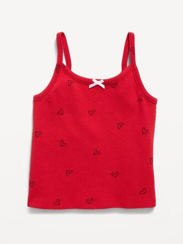 Old Navy Printed Fitted Cami for Girls - Red Hearts in Kuwait